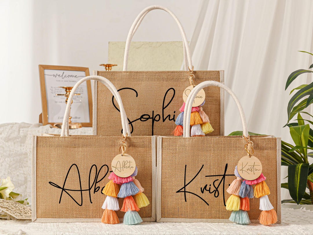 Bridesmaid Burlap Bags Personalized,bridesmaid Proposal Bags,monogram ...