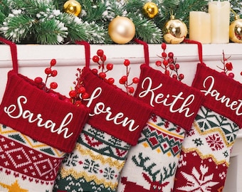 Family Holiday Stockings, Name Embroidered Christmas Stocking,Holiday Stocking,Monogram Stocking,Xmas Stocking with Name, Christmas Gift