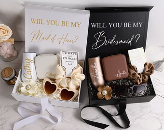Personalized Bridesmaid Gift Box Set, Custom Name Bridesmaid Proposal gift Box, Empty Gift Box,  Bridal Party Gift Boxes, Wedding Gift box