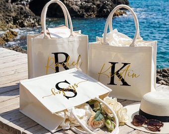 Custom Bridesmaid Tote Bags,White large Bridesmaid Gift Tote Bags,Bridal Tote Bag, Bridesmaid Tote Bag, Party Tote Bag, Monogrammed Tote Bag