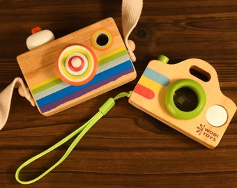 Montessori customizable toy, child and baby gift, Child birth gift, Baby birthday, camera toy Wooden toy Personalized ,