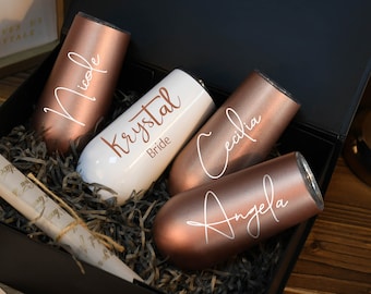 Gepersonaliseerde Champagne Tumbler, Bruidsmeisje Fluit, Bachelorette Wijnglas Partij, Huwelijkscadeau, Bruidsmeisje Geschenken voor haar, Fluit Tumblers