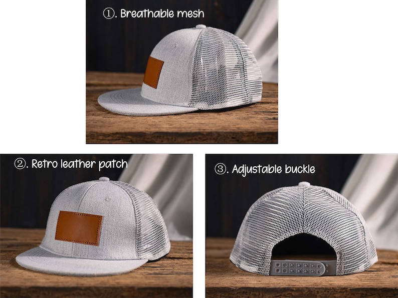 Personalisierte Snapback-Mütze, Kleinkind-Mütze, Mesh-Baseballmütze, Säuglings und Jugendmütze, Leder-Patch-Mütze, Namensmütze für Kinder, Kindermütze, Babygeschenke, Papamütze Bild 6