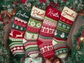 Knitted Christmas Stockings, Name Embroidered Christmas Stocking,Holiday Stocking,Monogram Stocking,Xmas Stocking with Name, Christmas Gift