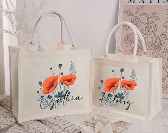 Unique Design Flower Print gift bag, Bridesmaid gift bag