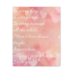 Lienzo para mamá, idea de regalo para mamá, regalo de cumpleaños para mamá 2025, poema para mamá, arte para mamá, día de la madre
