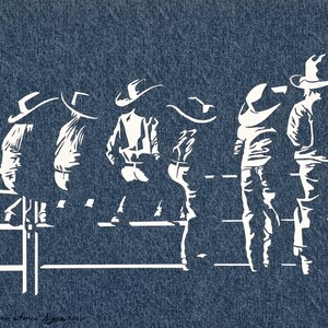Cowboy Kids on a Fence (large format print)