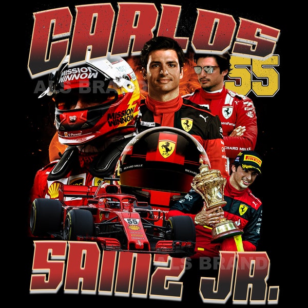 Carlos Sainz T Shirt Design PNG Instant Download