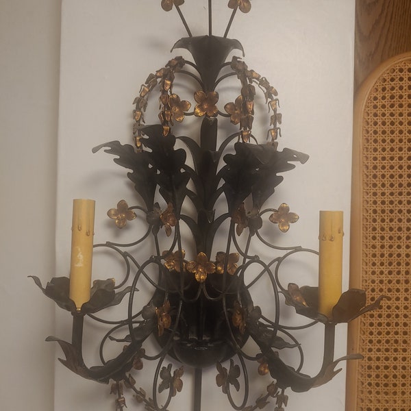 Black and Gold Wall Sconce - Etsy