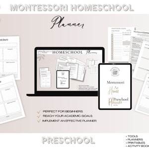 Montessori Homeschool Unterrichtsplan, Vorschul-Starteranleitung, Homeschool Mom, Homeschool Organizer, druckbare Planerseite, digitaler Planer
