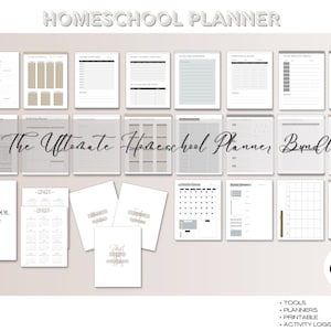 130 Homeschool Academic Planner, Lesson planner, homeschool planner pages, homeschool calendar, ipad planner, goodnotes planner, printable