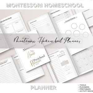 Vorschulplaner, Montessori Anleitung, Homeschool Kalender, Homeschool Organizer, Planer druckbare Seite, digitaler Planer, Vorschule Montessori