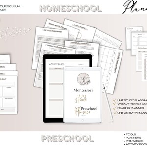 Montessori Homeschool Unterrichtsplaner, Homeschool Kalender, Homeschool Mom, Homeschool Organizer, druckbare Seiten, digitaler Planer