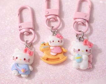 Kawaii Unicorn Keychain, Pastel Cute Bag Charm, Resin Zipper Charm, Girly Gift