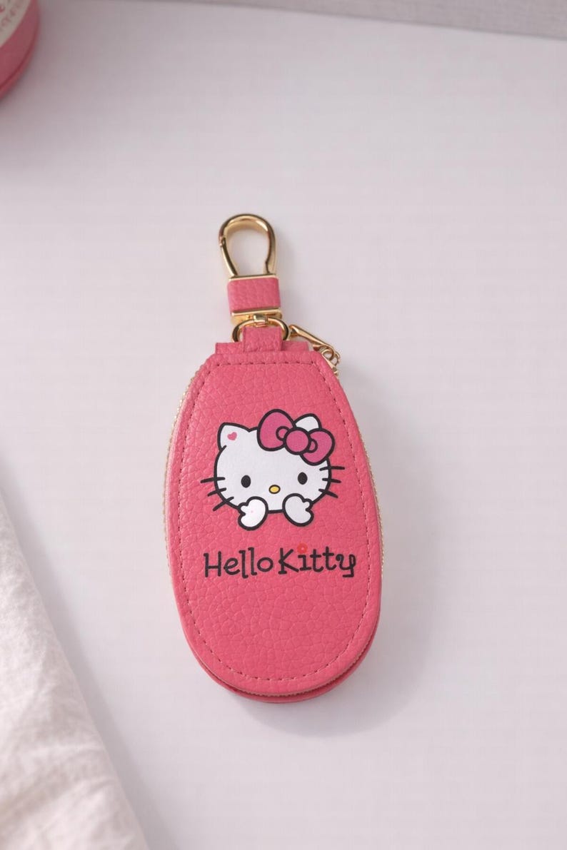 Kawaii Faux Leather Key Pouch, Cute Hello Kitty Style Key Case ...
