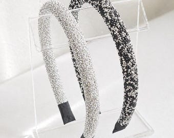 Crystal Rhinestone Headband Set (2 or 3 Pack), Sparkly Chunky Padded Hairband, Bridal Headpiece, Wedding Guest, Statement Party Accessory