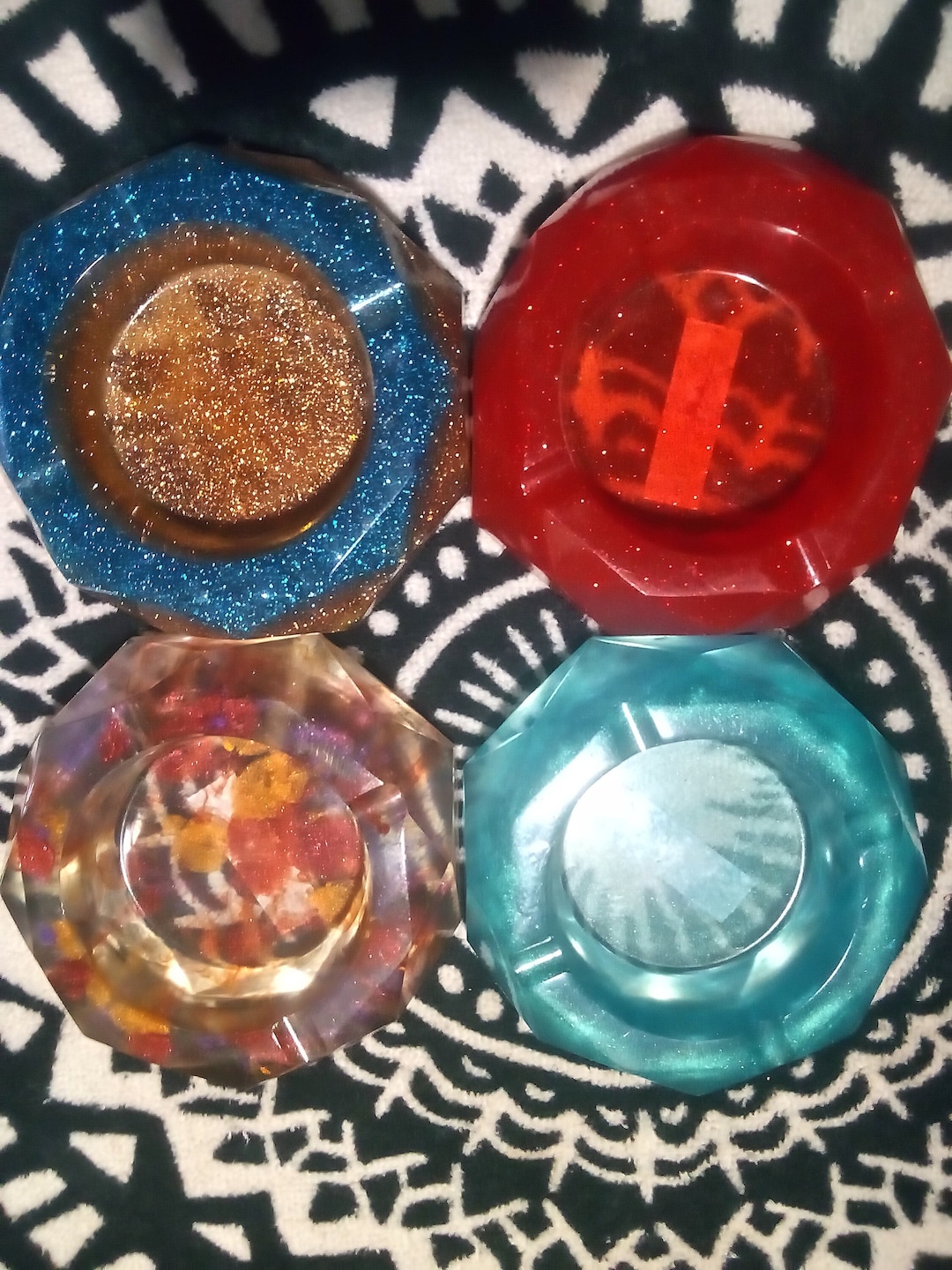 Gem Shaped Ashtrays Epoxy Resin Etsy