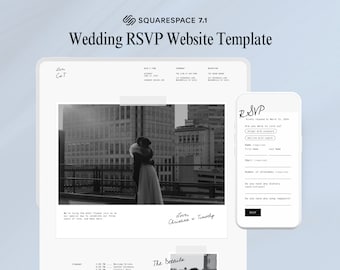 Modèle de site web de mariage Squarespace 7.1 : RSVP Polaroid minimaliste