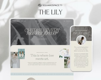 Wedding Photographer Squarespace 7.1 Template: Elegant Floral Design