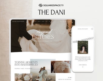 Modèles de site Web Squarespace 7.1 pour photographe de mariage | Portfolio photographique et galerie | Élégant, chaleureux, luxueux | Le Danois