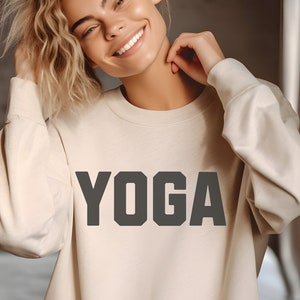 Yoga Sweatshirt, Minimalist Yoga Sweater, Yoga Gift, Wellness Gift, Yoga Instructor Shirt, Gift for mom, Gym Hoodie, Hot Yoga Tee, Birthday