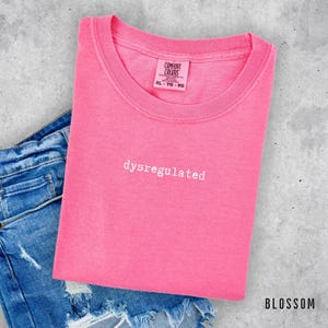 pink Comfort Colors shirt, Eco-Friendly Fashion, Dysregulated Shirt for Mom, Overwhelmed, Unhinged TShirt, Weirdcore Gen Z Shirt, Funny TShirt, overstimulated shirt, gift for her, motivational shirt, oversized shirt