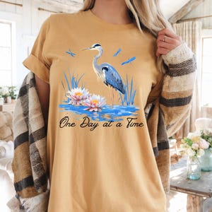 Motivational One Day At A Time tshirt sobriety gift for her Comfort Colors shirt Inspirational gift Sober Life Recovery t-shirt AA sponsor