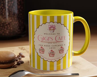 Taza de café de Gigi, taza de abuela personalizada de los nietos, regalo del Día de la Madre para Mimi, regalo personalizado para abuela con nombres, taza de abuela nana