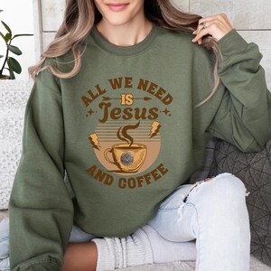 crewneck christian sweatshirt cozy coffee sweatshirt