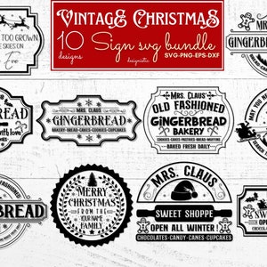 Vintage Christmas Sign SVG Bundle, Christmas  SVG Bundle,  Farmhouse Christmas SVG, Farmhouse Christmas Sign Svg, Retro Christmas Sign Svg
