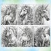 Grayscale Unicorns Coloring Pages for Adults | Enchanting Printable ...