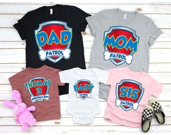Personalized Patrol Birthday Shirt, Family Matching Shirts