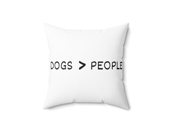 Dogs > People Spun Polyester Square Pillow