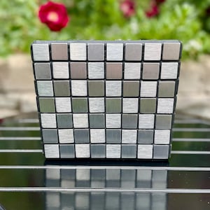 Handmade Silver Tile Indoor Planter
