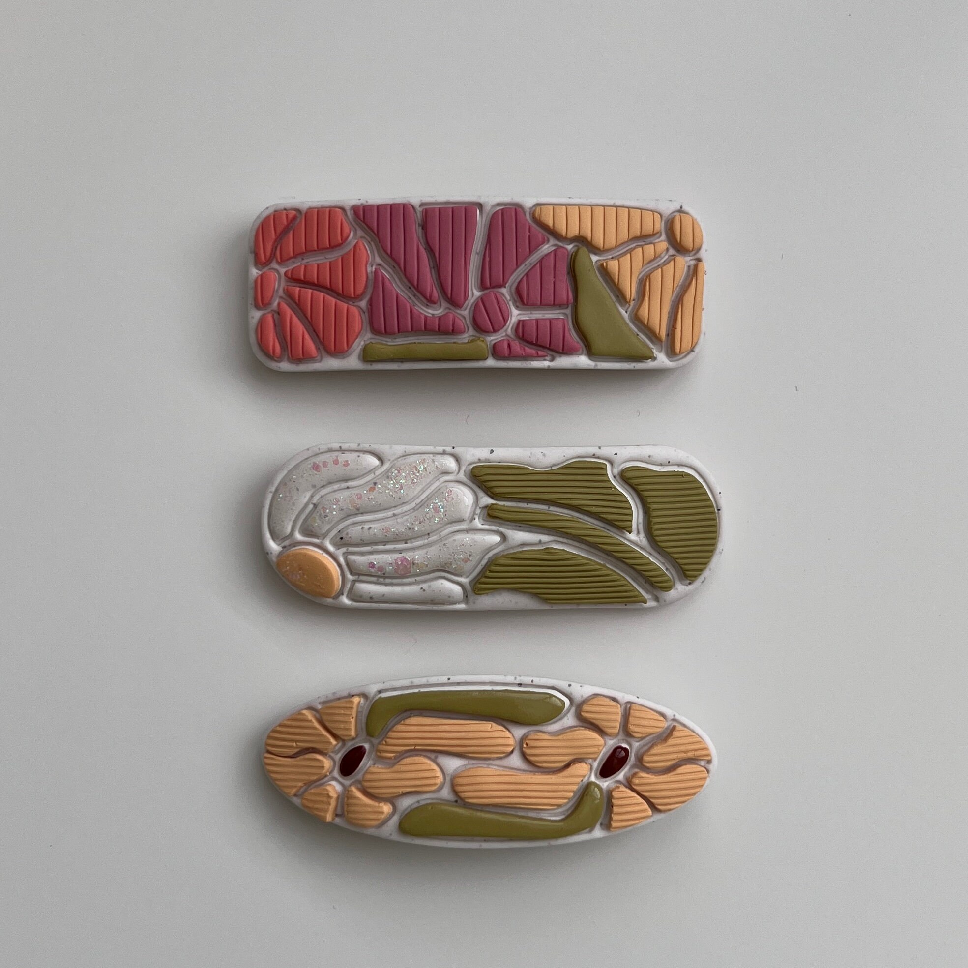 Handmade Polymer Clay Hair Barrette: Artisan Lightweight Hair Clip