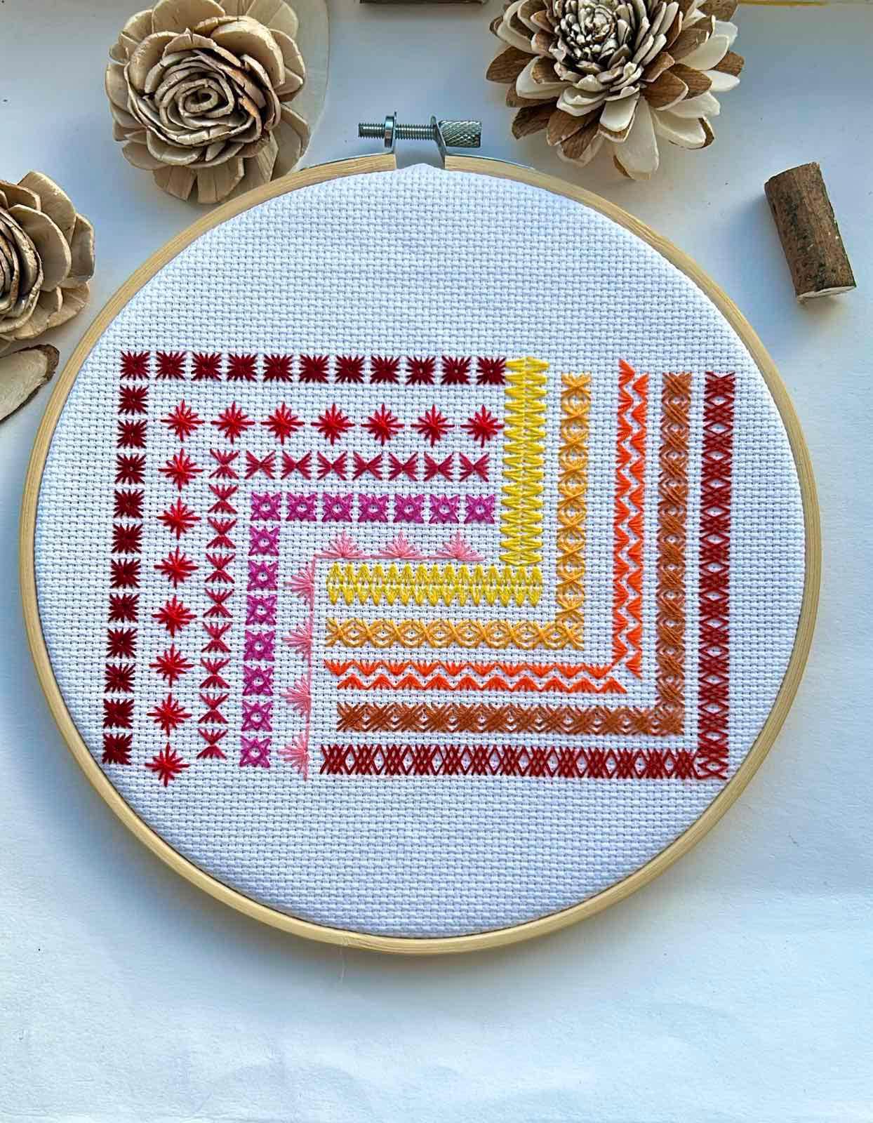 DEELLEEO Cadre de Broderie Défilement en Bois Point de Croix Cadre de Rouleau Rotatif Point de Broderie Tapisserie Cadre de Rouleau Réglable Étireur Point de Broderie 12 x 21 Pouces