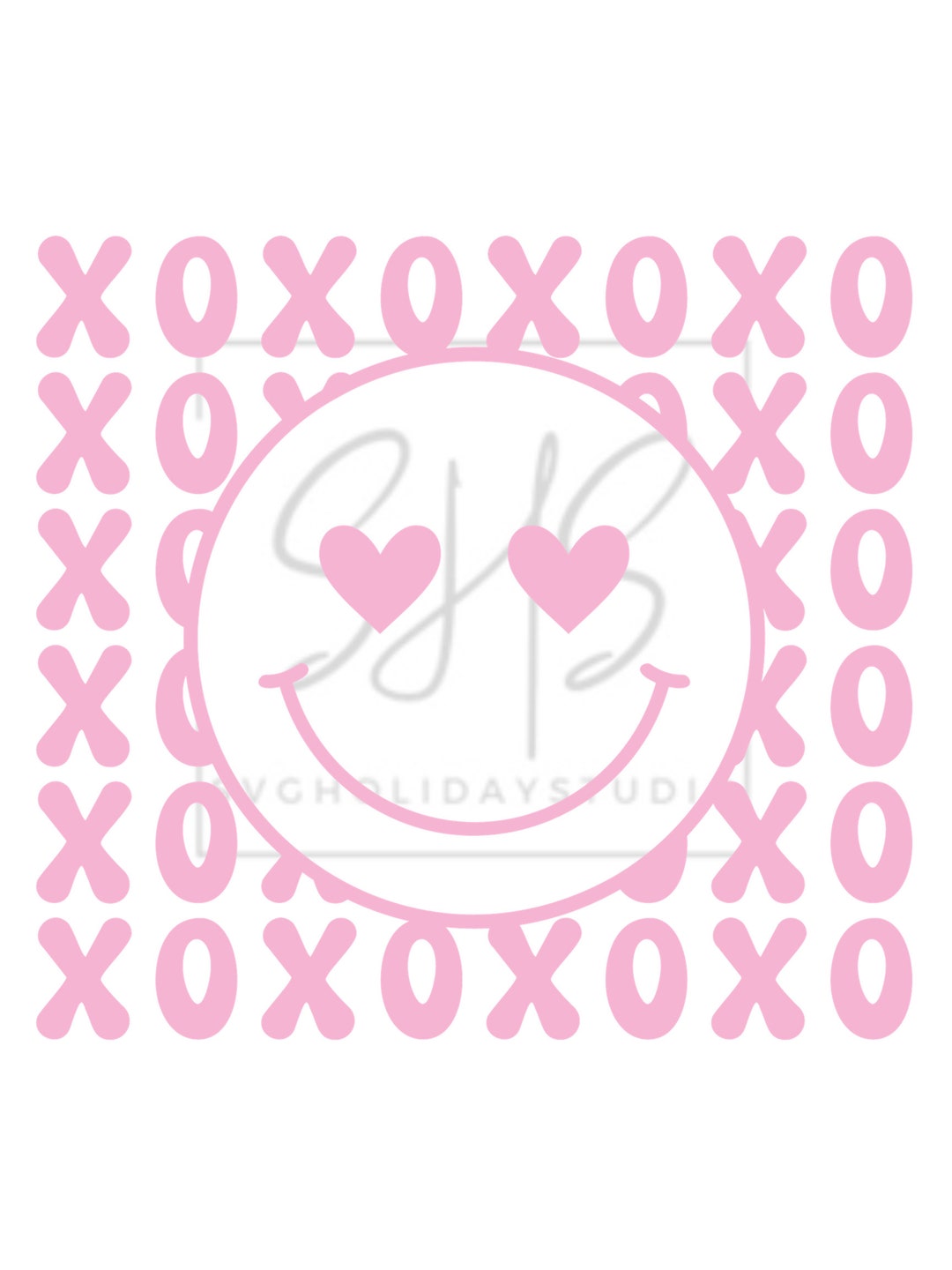XOXO Smiley Face Valentine's Day Png - Etsy