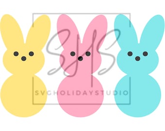 Peep Bunny, Happy Easter, Cute, Pink, Yellow, Blue, Easter
