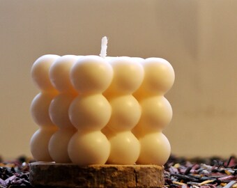 Bubble Kerze| Matt | Förmige Kerze | Wohnkultur | Luxus-Kerze | Sojawachs | Duftneutral | Geschenk | Handarbeit |