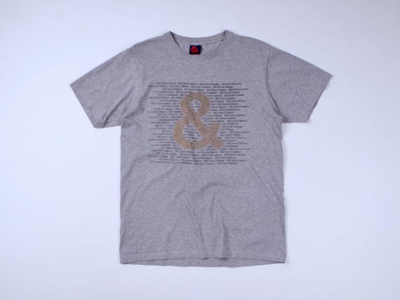 Dolce & Gabbana, Men's DOLCE & GABBANA Vintage Lightweight Gray Monogram Graphic S/S T-Shirt Size M