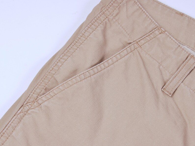 Calça Cargo Regular Masculina CARHARTT WIP Bege com Bolsos e Pernas em Ripstop, Tamanho W28 L30 imagem 4