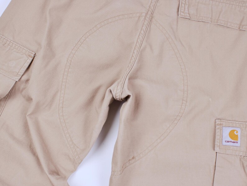 Calça Cargo Regular Masculina CARHARTT WIP Bege com Bolsos e Pernas em Ripstop, Tamanho W28 L30 imagem 10