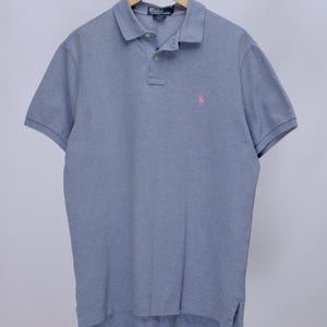 Herren POLO by Ralph Lauren Custom Fit Hellblaues Kurzarm-Poloshirt Größe L