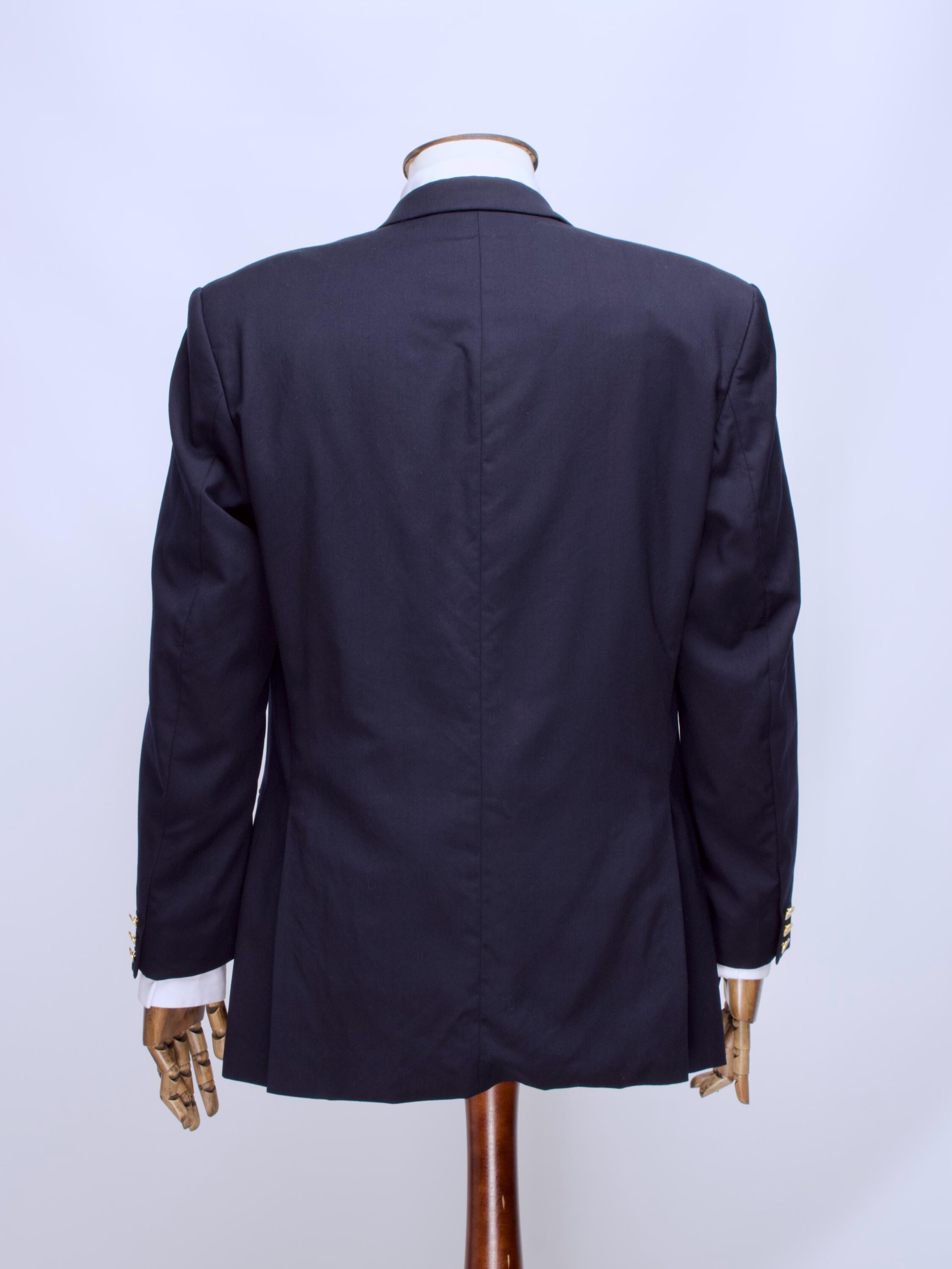 Men's Yves Saint Laurent Vintage Gold Button Double Breasted Wool