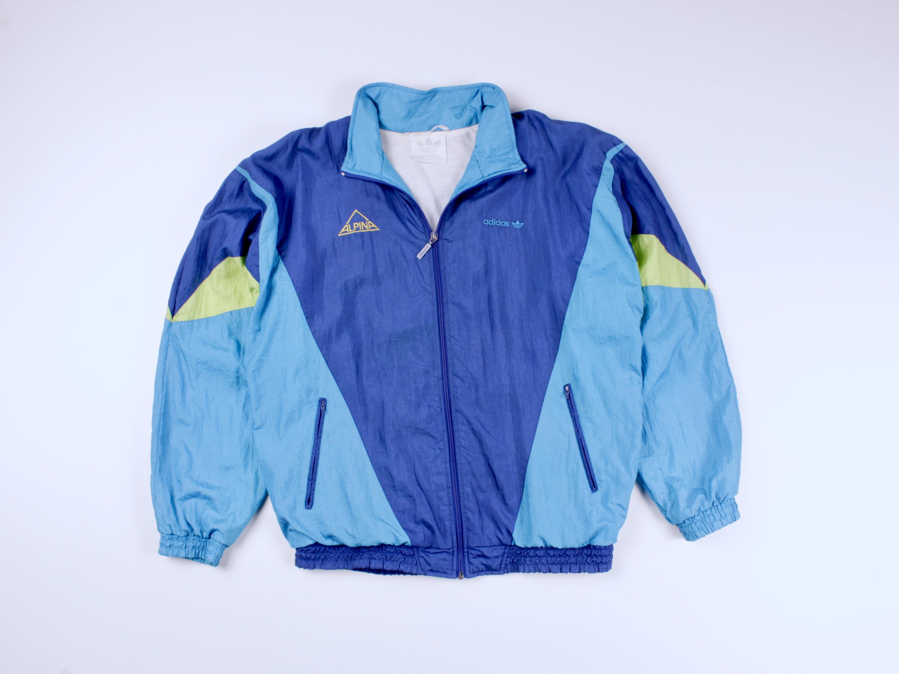 メンズ ADIDAS Alpina Originals 90s ヴィンテージ ブルー ナイロン 
