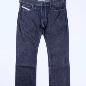 Men's DIESEL Zatiny 0099Z Regular Bootcut Dark Blue Denim Jeans Size W33 L32