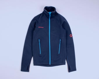 MAMMUT Aconcagua Polartec Blended marineblauwe fleecejack met volledige ritssluiting en volledige ritssluiting, maat S