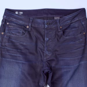 Men's G-STAR RAW 3301 Slim Skinny Lightweight Cotton Tencel Blue Jeans size W33 L34 image 3