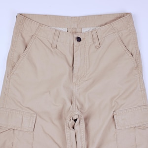 Calça Cargo Regular Masculina CARHARTT WIP Bege com Bolsos e Pernas em Ripstop, Tamanho W28 L30 imagem 3