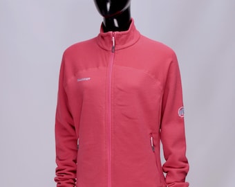 Chaqueta polar ligera MAMMUT Polartec con cremallera completa en rosa y corte slim para mujer, talla L